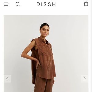 SOLD OUT - NWT DISSH Tan Cupro Sleeveless Shirt
